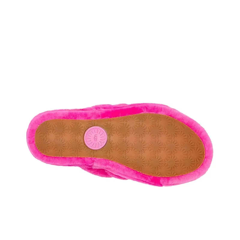 UGG Fluff Yeah Slide Thick Sole Slipper Red Women's-5