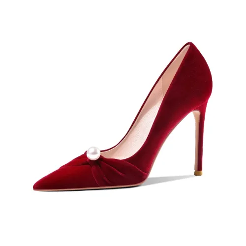 Lily Wei High Heels Women's Burgundy