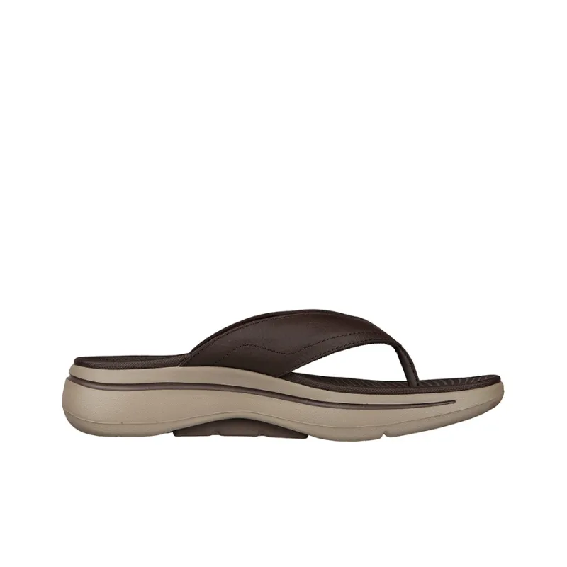 Skechers Go Walk Arch Fit Rubber Sole Slip-Resistant Slide Slippers Men's Brown-1