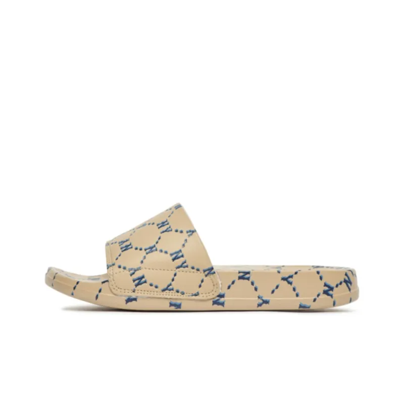MLB Dia Monogram Rubber Sole Abrasion Resistant Slide Slippers Unisex Brown-0
