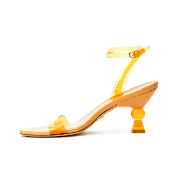 Stuart Weitzman/SW Lucite Sculptural 75 Strap Sandal Strap Sandals Women's Orange