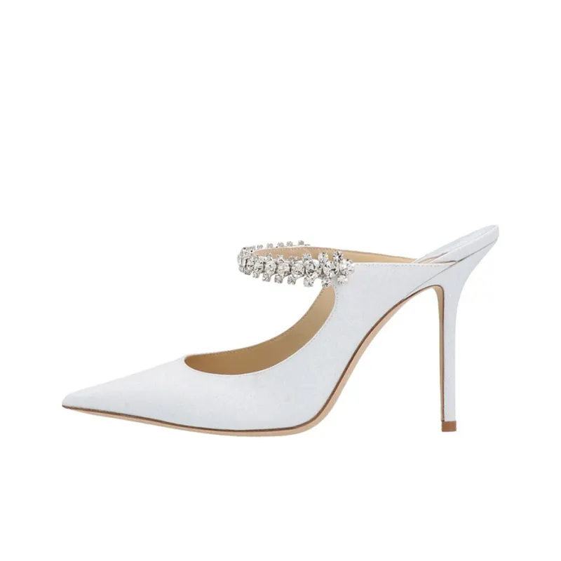 Jimmy Choo Bing Abrasion Resistant Closed Toe Slippers Women's White-0