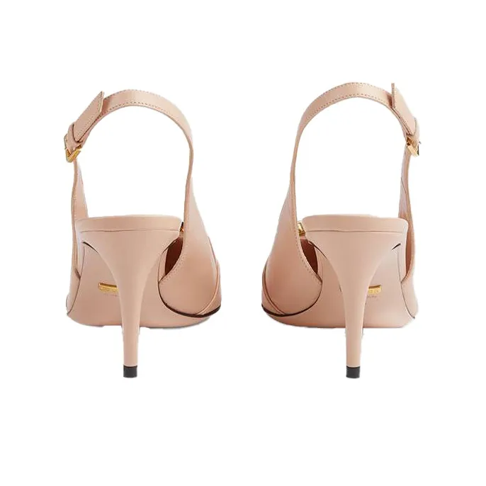 GUCCI Sylvie Slim Heel High Heels 7.5cm Women's Pink-3