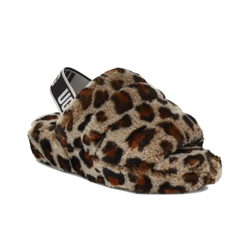 UGG Fluff Yeah Leopard Slipper Leopard Print Women's-2