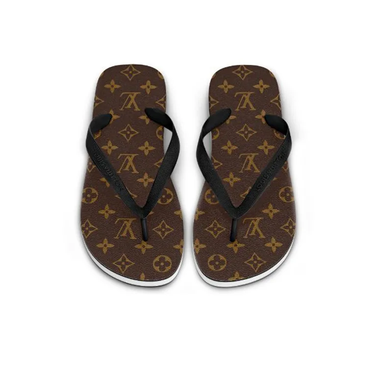 LOUIS VUITTON Molitor Slip Resistant Flip Flops Men's Brown-2