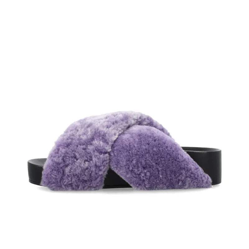 JIL SANDER Brushed Crossover-strap Leather Slides-0