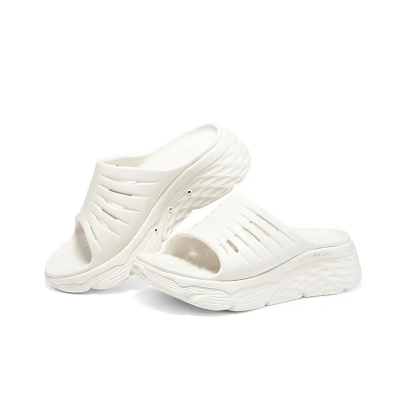 Skechers Max Cushioning Slide Slippers Women's White-2