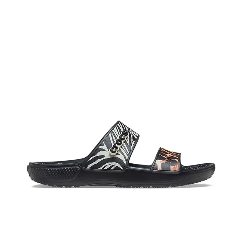 Crocs Classic Clog Cozy Unisex Black Multi Color Slippers 'Black'-1