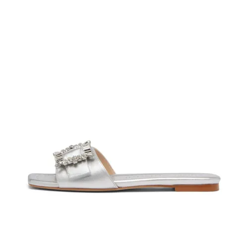 Stuart Weitzman Slide Slippers Women's Silver