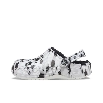 Crocs Baya Lined Clog Fleece Lined Unisex White Gray Slippers 'White Grey'
