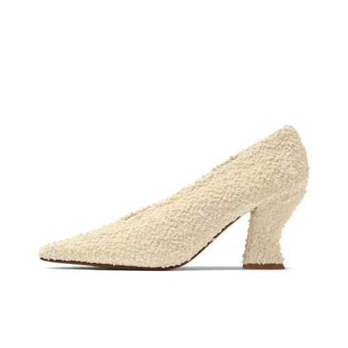 Bottega Veneta Bouclé Almond Pump 75 Off White Women's