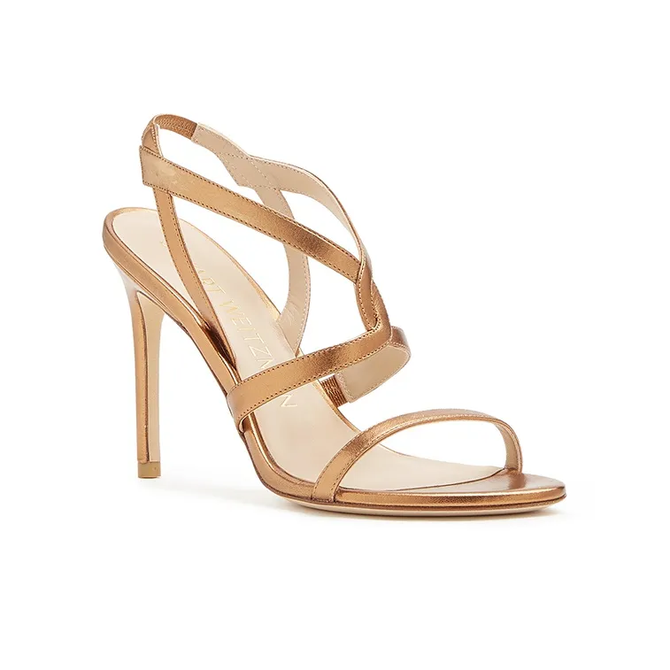 Stuart Weitzman/SW Soiree 100 Strap Sandals Women's Gold-2