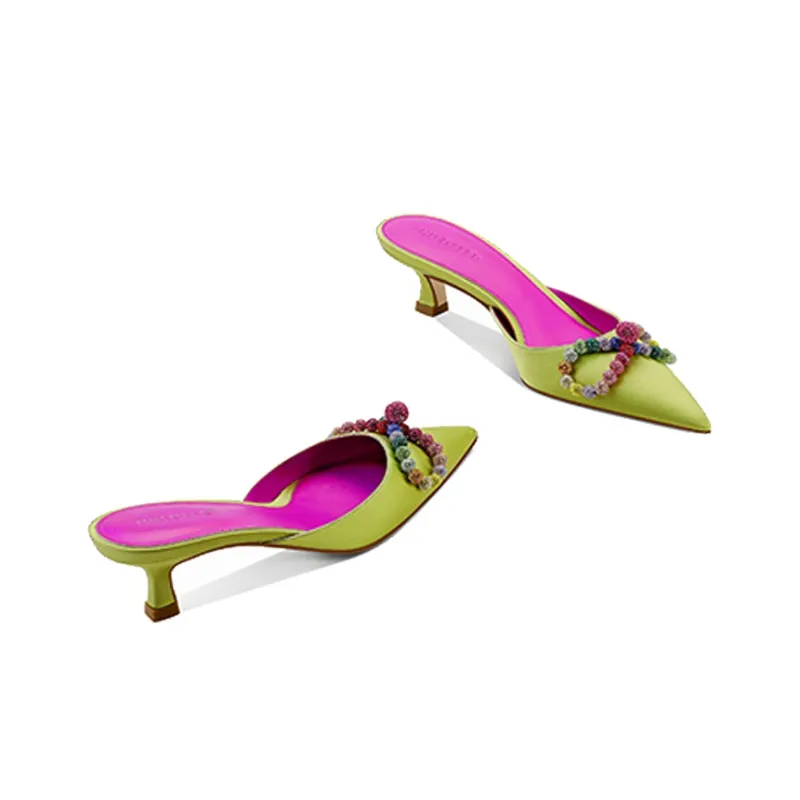 SHUDAIER Wrap-toe Slippers Women's Green-5