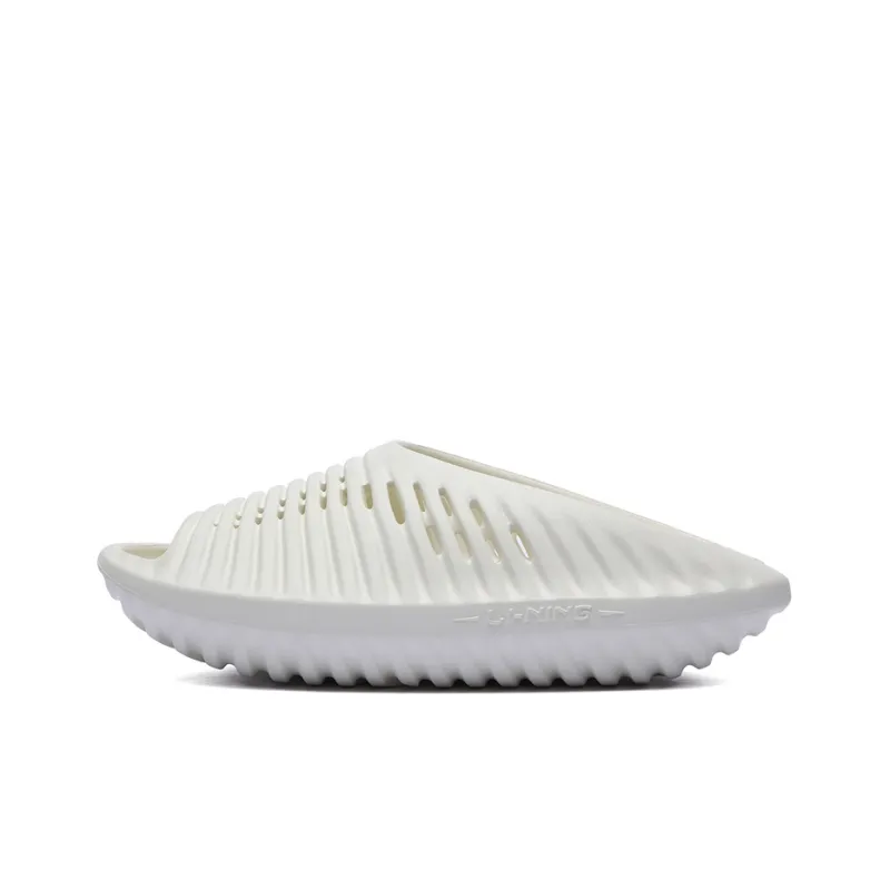 LiNing Xuankong Slay Quiet Abrasion Resistant Slide Slippers Unisex Cream White-0