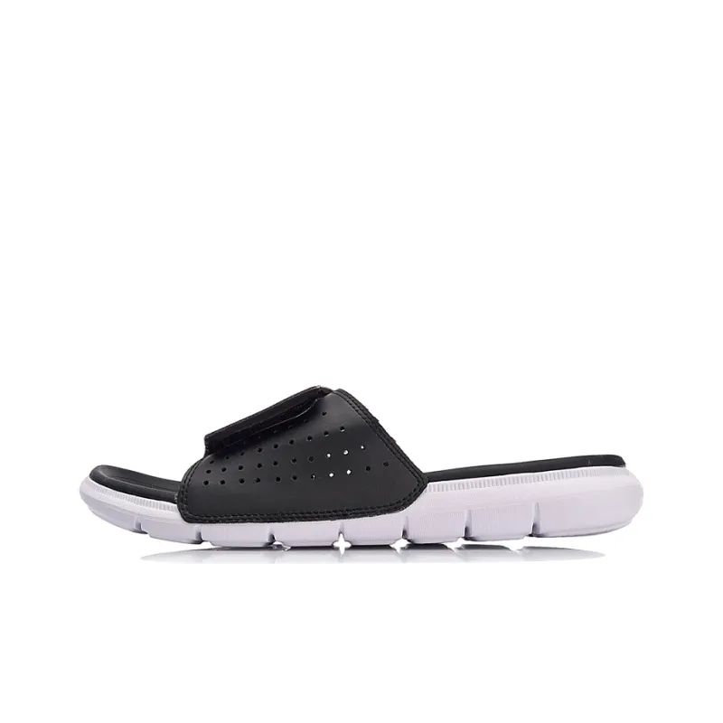 LiNing Rubber Sole EVA Quiet Slide Slippers Men's Black-0