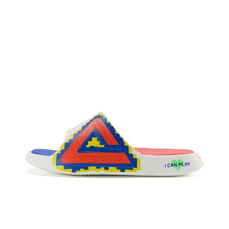 PEAK Slide Slippers Men Ecru Orange Red-5