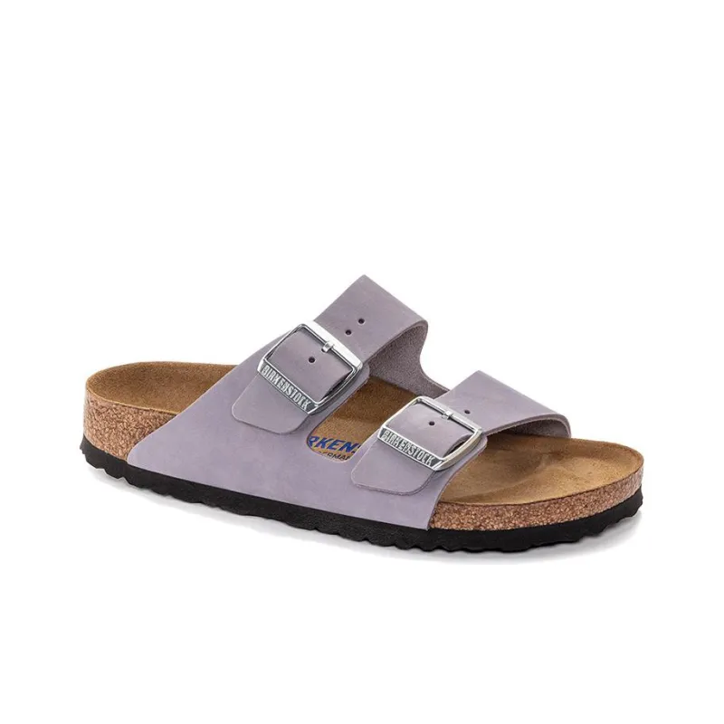Birkenstock Arizona Softbed Nubuck Leather Purple Fog Women's-1