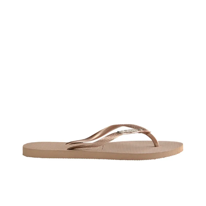 Havaianas Logo Metallic Stylish Sandals Women's Light Khaki-1