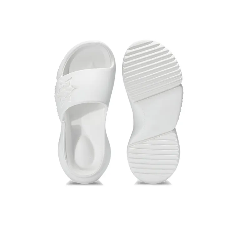 NORVINCY Home And Outdoor Dual Use Anti Rollover Slide Slippers Solid Color Versatile Platform Sandal Set Unisex White-2