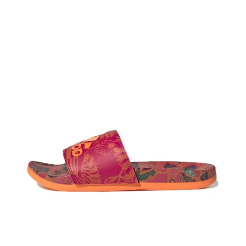 Adidas Women's Adilette Comfort Slide 'Floral - Signal Orange'