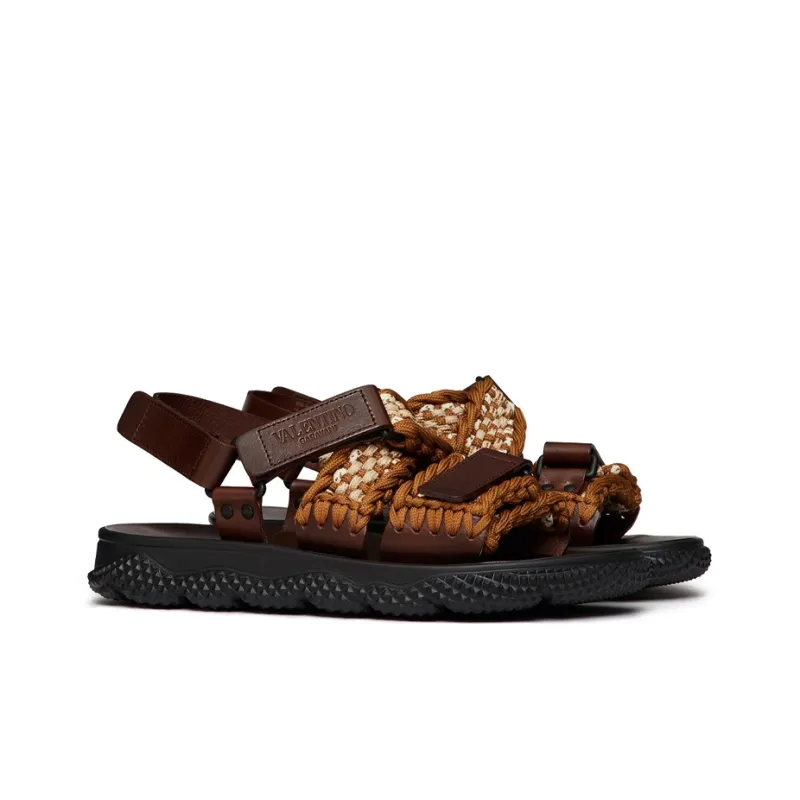 Valentino Beach Sandals Men's Brown-2