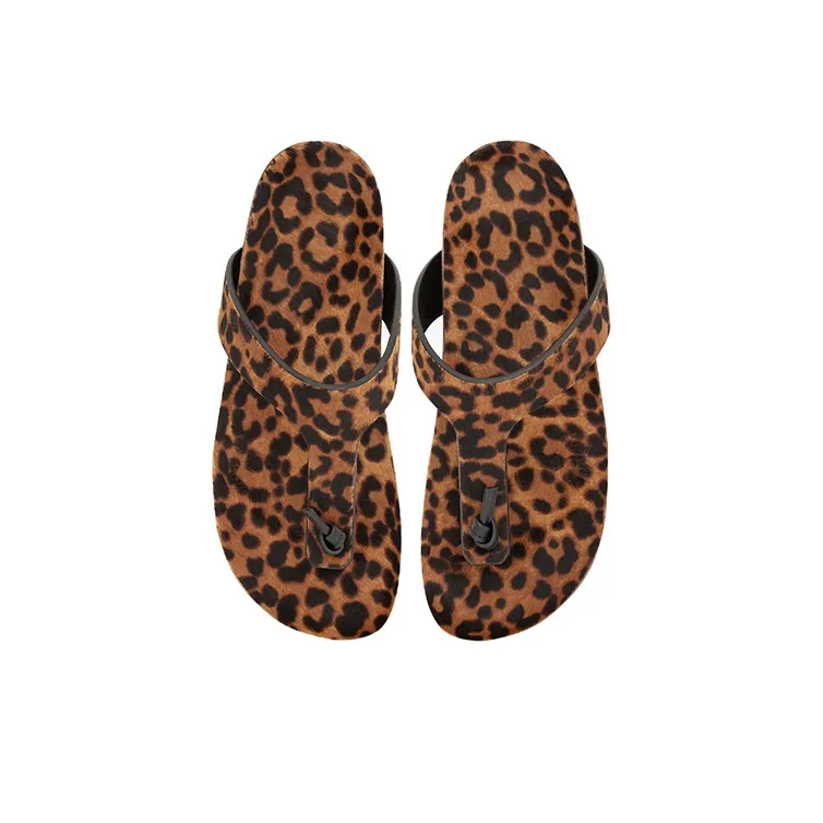 SAINT LAURENT Rubber Sole Slip Resistant Flip Flops Men's Leopard Print-3