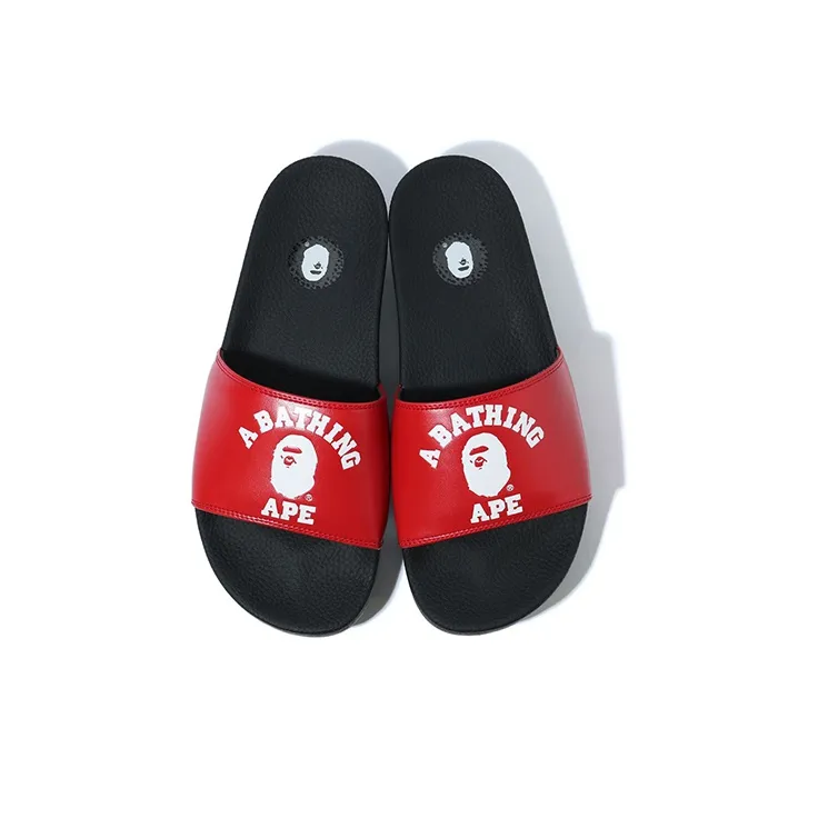 BAPE A BATHING APE Bape Sta Slide Black Red-2