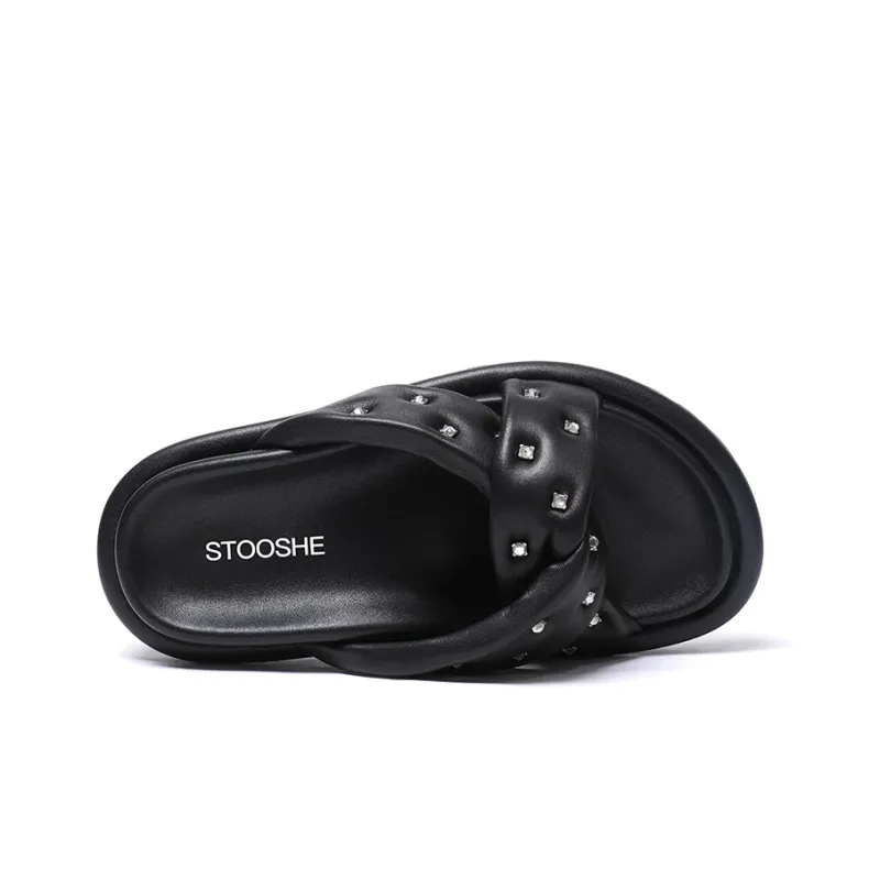 STOOSHE Slide Slippers Women's Black-2