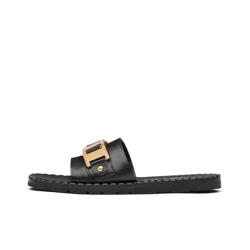 PRADA Slide Slippers Women's Black/Gold