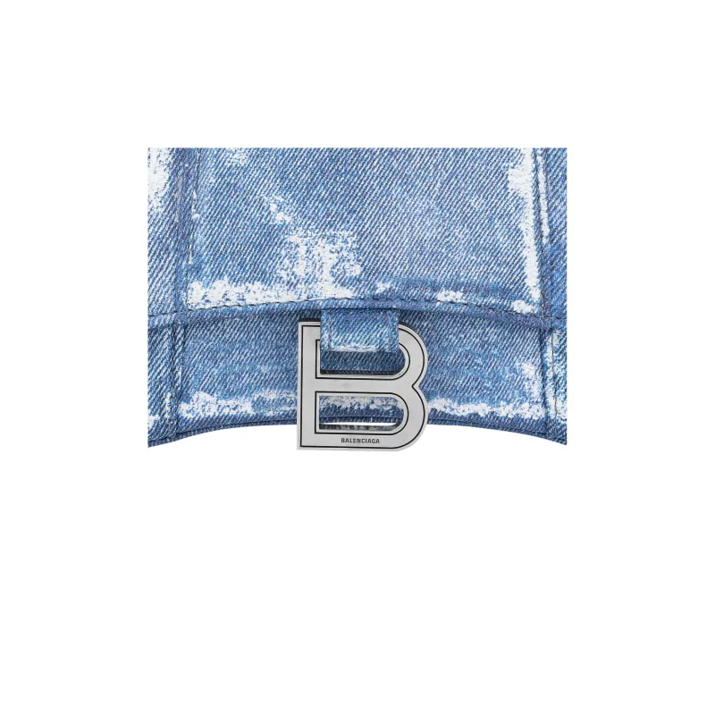 Balenciaga Hourglass Denim Handbag Extra Small Women's Denim Blue-5