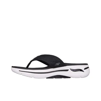Skechers Go Walk Arch Fit Rubber Sole Quick Dry Slide Slippers Men's Black White