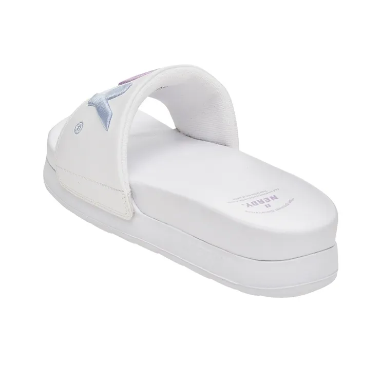 Nerdy Slide Slippers Unisex White-3