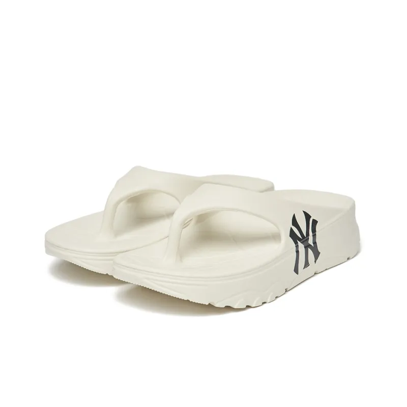 MLB Slipper Rubber Sole Slip Resistant Flip Flops Unisex White-2