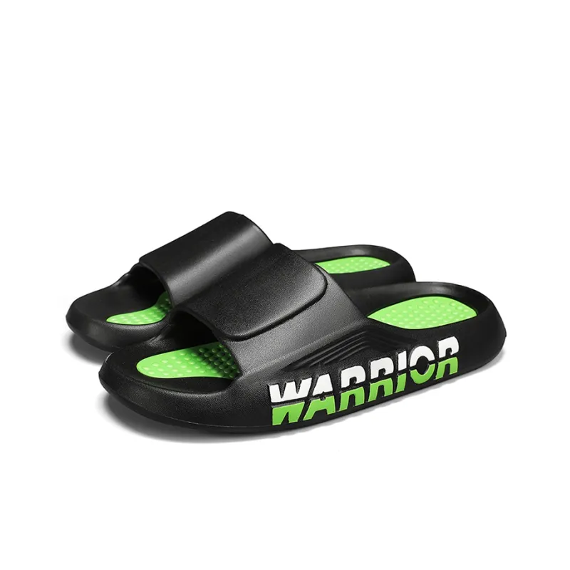 Warrior Quiet Slide Slippers Men's Black Green-2