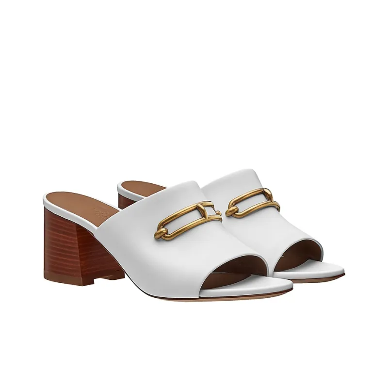 HERMES Camilla Stylish Sandals Women's White-2