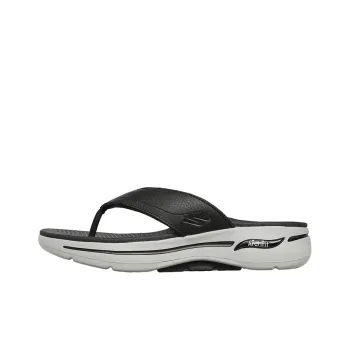 Skechers Go Walk Arch Fit Rubber Sole Slip-Resistant Slide Slippers Men's Black Gray