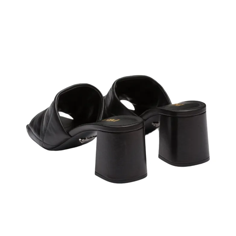PRADA Triangle Logo Mules-3