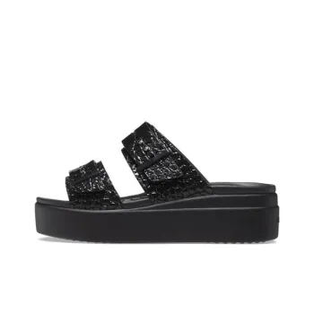 Crocs Brooklyn Croco Shine Buckle 'Black' Women's