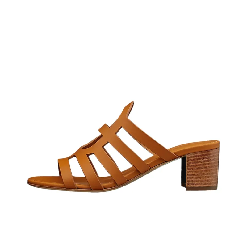 HERMES Celena Sandal Women's Beige Duolei-0