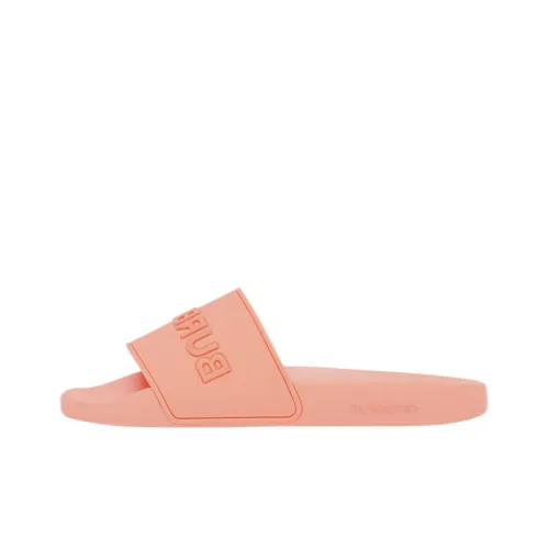 Burberry Embossed Logo Slides Peach Pink Women's