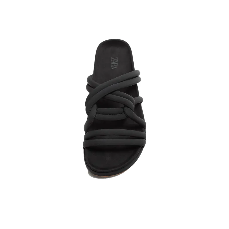 ZARA Rubber Sole Quiet Slide Slippers Men's Black-2