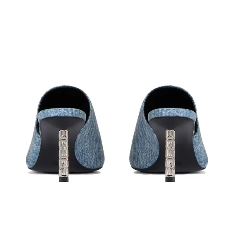 Givenchy G Cube 90mm Denim Mules-3