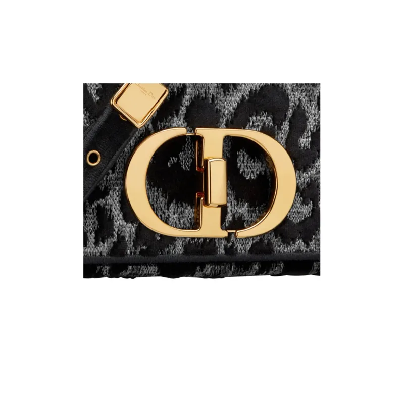 DIOR Velour Chain Shoulder Bag, Crossbody Bag Medium Size Women's Gray-5