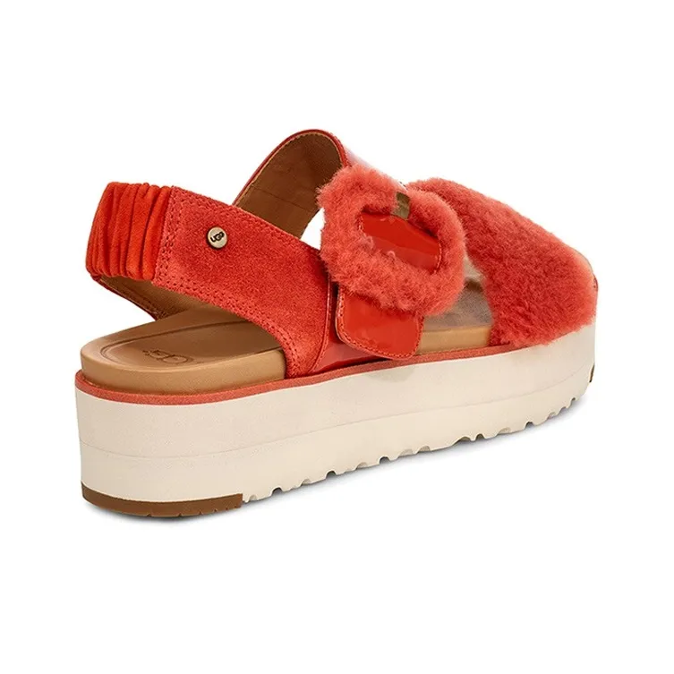 UGG Le Fluff Sports Sandals Women's Rock Red-4