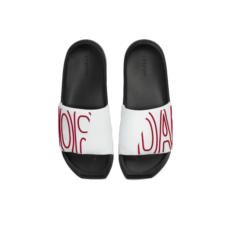 Jordan Nola Slide White Gym Red Women's-3