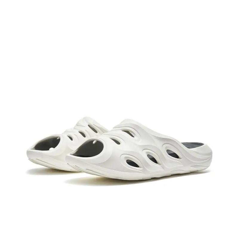 XTEP Flame Drag Rubber Sole Slide Slippers Men's White Black-2