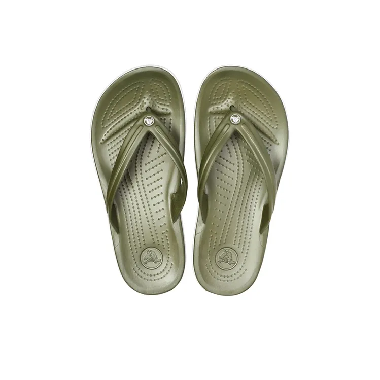 Crocs Quiet Quick Dry Flip Flops Unisex Army Green-3