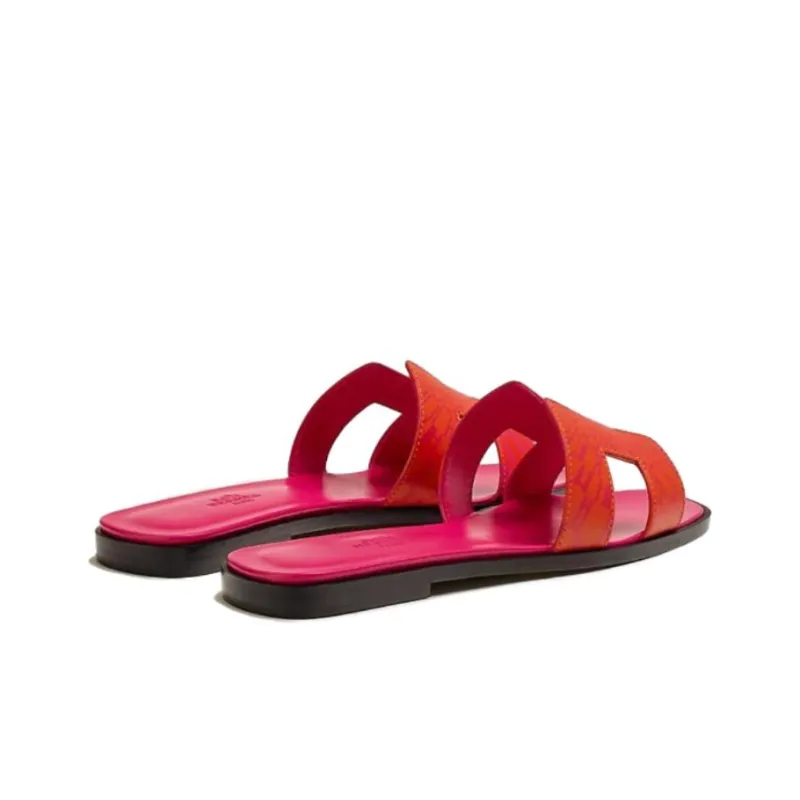 HERMES Oran Slide Slippers Women's Pink Orange-3