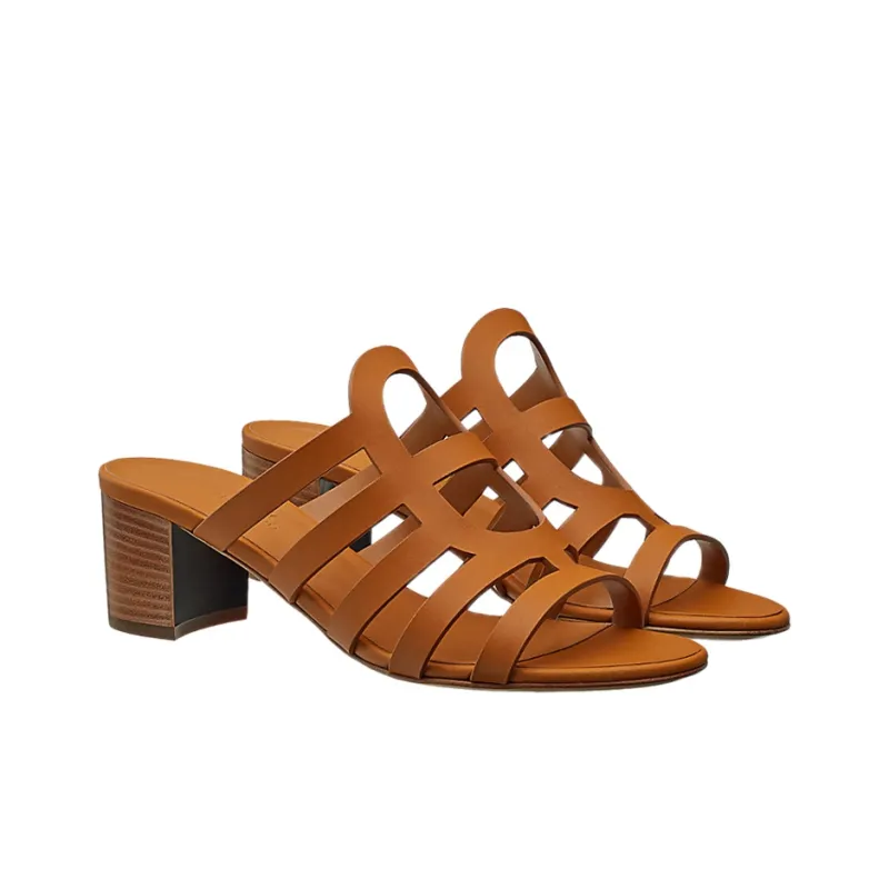 HERMES Celena Sandal Women's Beige Duolei-2
