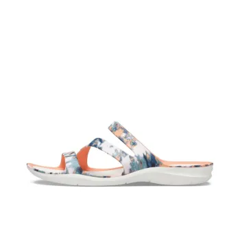 Crocs Swiftwater Slide Slippers Women's White/Orange/Blue
